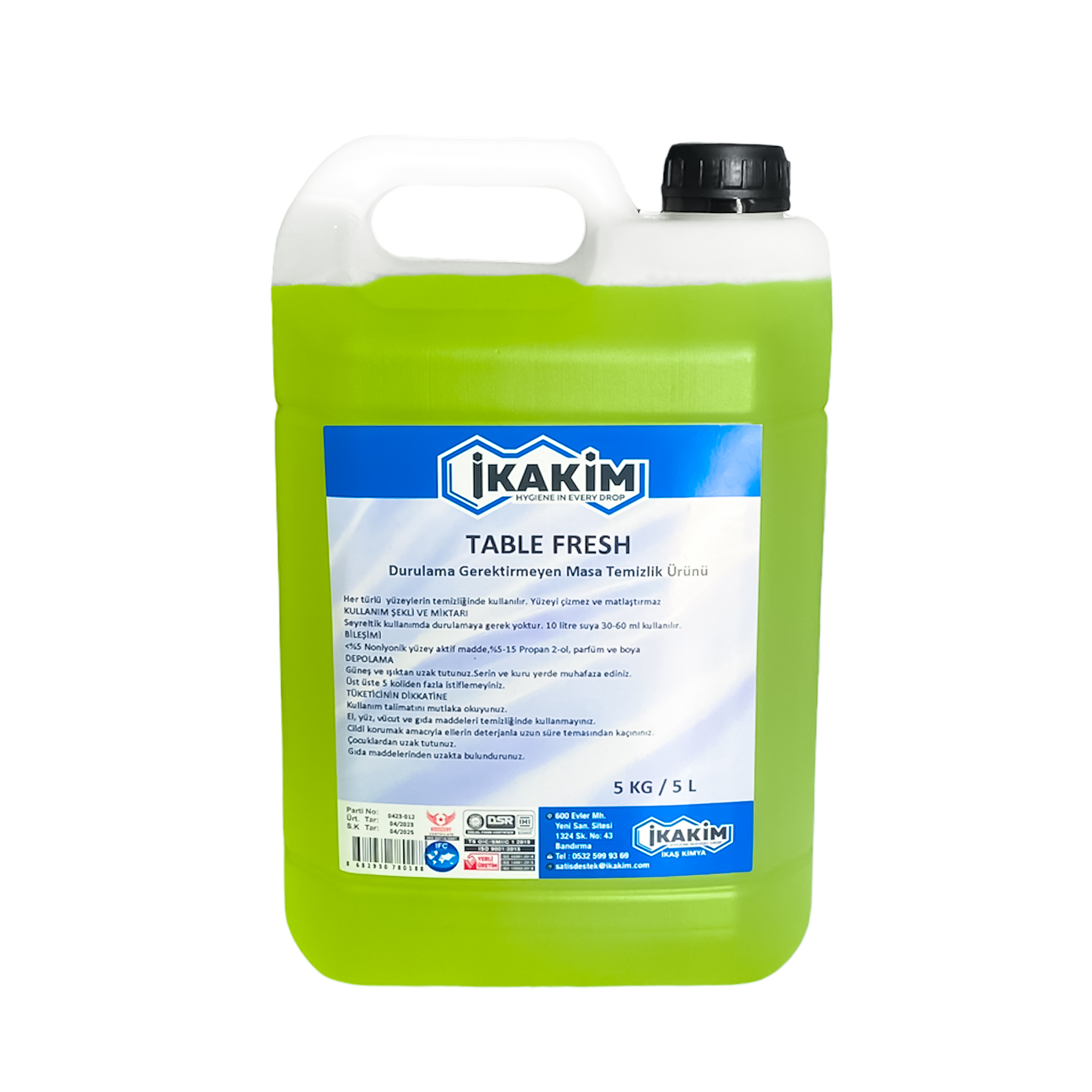 Table Fresh Durulama Gerektirmeyen Masa Temizlik Ürünü 5 kg
