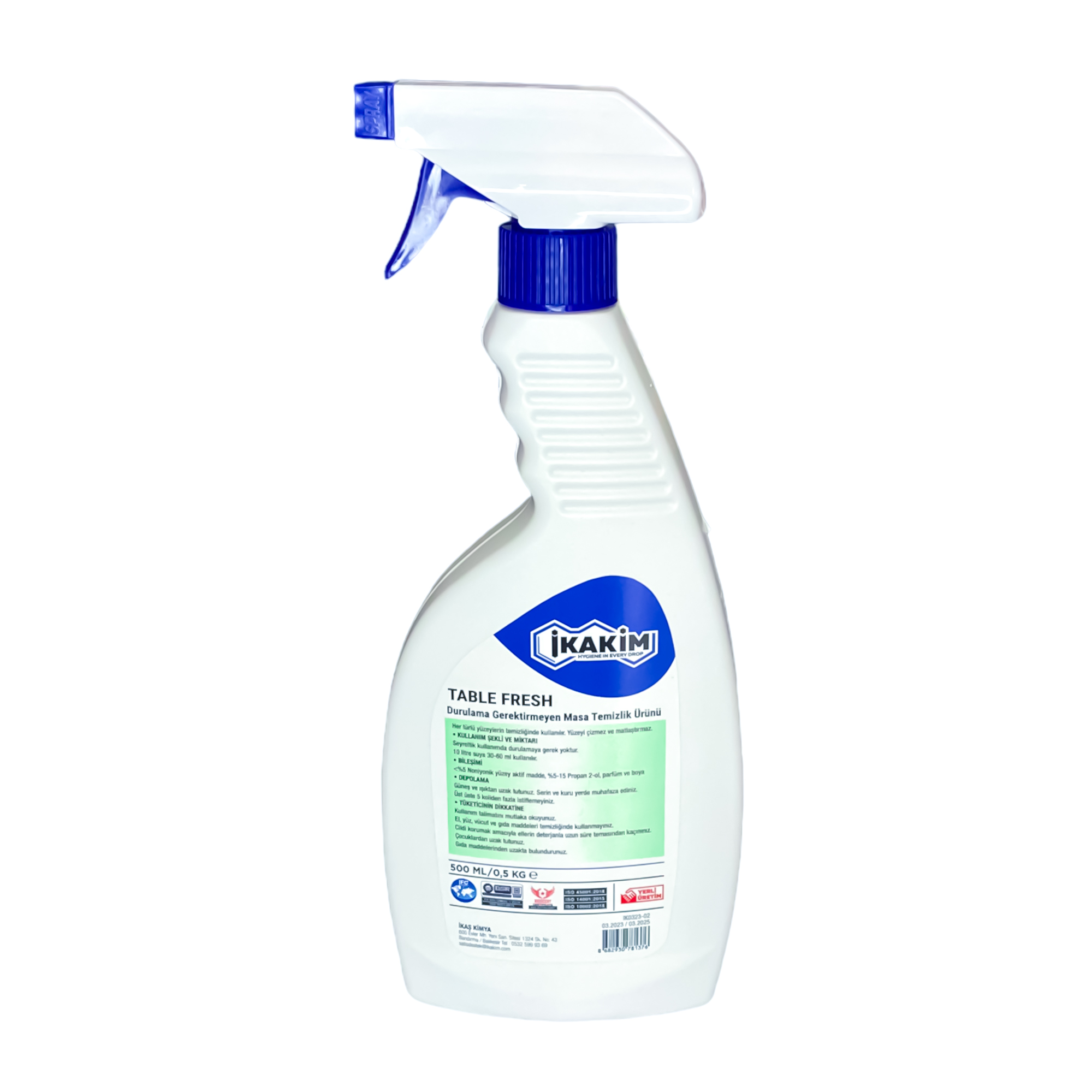 Table Fresh Durulama Gerektirmeyen Masa Temizlik Spreyi 500 ml