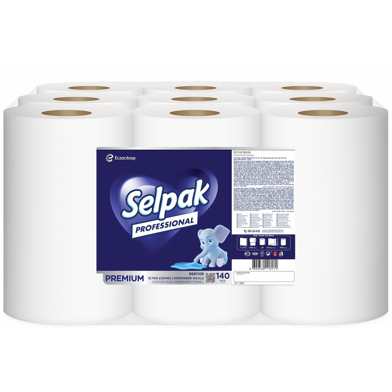Selpak Professional Premium İçten Çekmeli Havlu 140 m